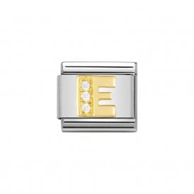 Composable Classic Link "Letter E" Gold & CZ 030301-05