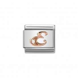 Composable Classic Link "Letter E" Rose Gold & CZ 430310-05