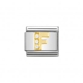 Composable Classic Link "Letter F" Gold & CZ 030301-06