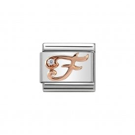 Composable Classic Link "Letter F" Rose Gold & CZ 430310-06