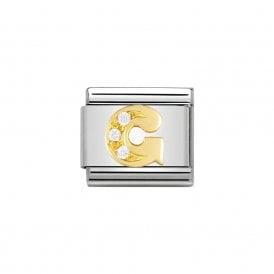 Composable Classic Link "Letter G" Gold & CZ 030301-07