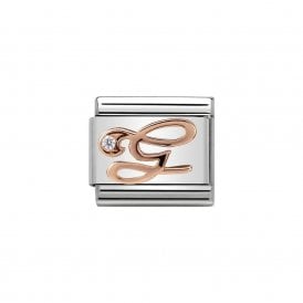 Composable Classic Link "Letter G" Rose Gold & CZ 430310-07