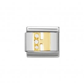 Composable Classic Link "Letter H" Gold & CZ 030301-08