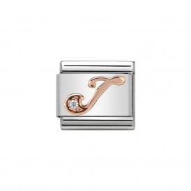 Composable Classic Link "Letter J" Rose Gold & CZ 430310-10