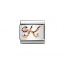 Composable Classic Link "Letter K" Rose Gold & CZ 430310-11