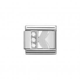 Composable Classic Link "Letter K" Silver & CZ 330301-11