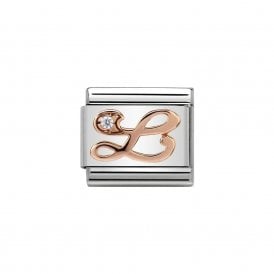 Composable Classic Link "Letter L" Rose Gold & CZ 430310-12