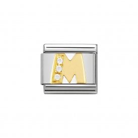 Composable Classic Link "Letter M" Gold & CZ 030301-13