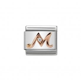 Composable Classic Link "Letter M" Rose Gold & CZ 430310-13