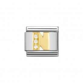 Composable Classic Link "Letter N" Gold & CZ 030301-14