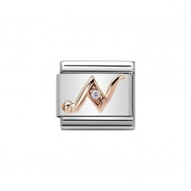 Composable Classic Link "Letter N" Rose Gold & CZ 430310-14