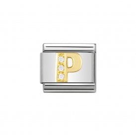 Composable Classic Link "Letter P" Gold & CZ 030301-16