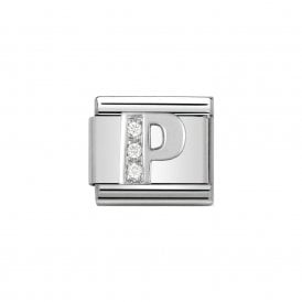 Composable Classic Link "Letter P" Silver & CZ 330301-16