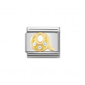 Composable Classic Link "Letter Q" Gold & CZ 030301-17