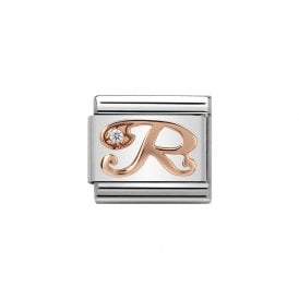 Composable Classic Link "Letter R" Rose Gold & CZ 430310/18