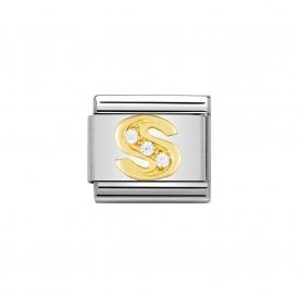 Composable Classic Link "Letter S" Gold & CZ 030301-19