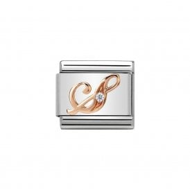 Composable Classic Link "Letter S" Rose Gold & CZ 430310-19