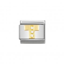 Composable Classic Link "Letter T" Gold & CZ 030301-20