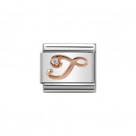 Composable Classic Link "Letter T" Rose Gold & CZ 430310-20