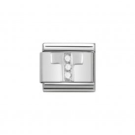 Composable Classic Link "Letter T" Silver & CZ 330301-20