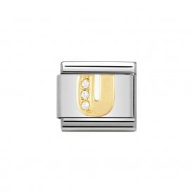 Composable Classic Link "Letter U" Gold & CZ 030301-21