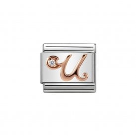 Composable Classic Link "Letter U" Rose Gold & CZ 430310-21