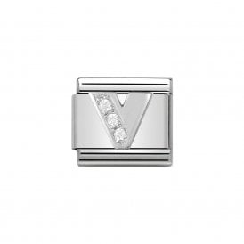 Composable Classic Link "Letter V" Silver & CZ 330301-22