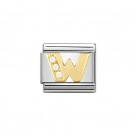Composable Classic Link "Letter W" Gold & CZ 030301-23