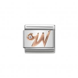 Composable Classic Link "Letter W" Rose Gold & CZ 430310-23