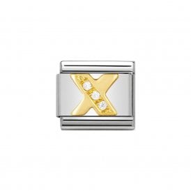 Composable Classic Link "Letter X" Gold & CZ 030301-24