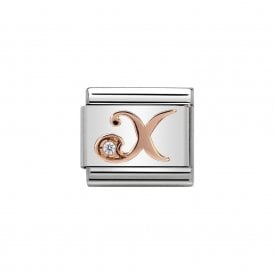 Composable Classic Link "Letter X" Rose Gold & CZ 430310-24