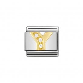 Composable Classic Link "Letter Y" Gold & CZ 030301-25