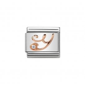 Composable Classic Link "Letter Y" Rose Gold & CZ 430310-25
