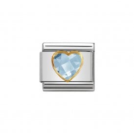 Composable Classic Link "Light BLue Heart" Gold  030610-006 