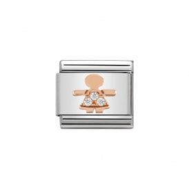 Composable Classic Link "Little Girl" Rose Gold CZ 430305-07