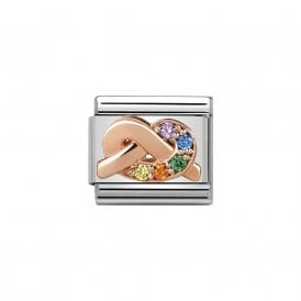 Composable Classic Link "Multi Coloured Knot" Rose Gold CZ 430302-11