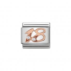 Composable Classic Link "Number 18" Rose Gold & CZ 430315-18