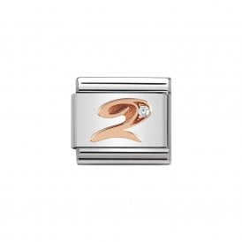 Composable Classic Link "Number 2" Rose Gold & CZ 430315-02