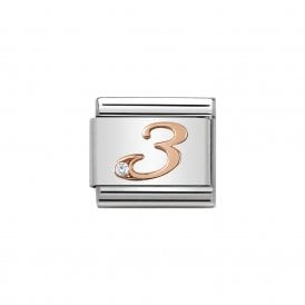Composable Classic Link "Number 3" Rose Gold & CZ 430315-03