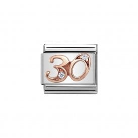 Composable Classic Link "Number 30" Rose Gold & CZ 430315-30