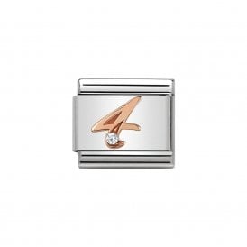Composable Classic Link "Number 4" Rose Gold & CZ 430315-04