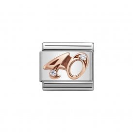 Composable Classic Link "Number 40" Rose Gold & CZ 430315-40