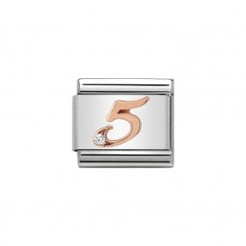 Composable Classic Link "Number 5" Rose Gold & CZ 430315-05