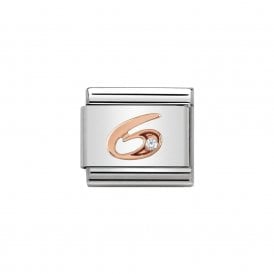 Composable Classic Link "Number 6" Rose Gold & CZ 430315-06