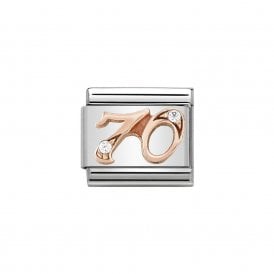 Composable Classic Link "Number 70" Rose Gold & CZ 430315-70