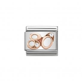 Composable Classic Link "Number 80" Rose Gold & CZ 430315-05