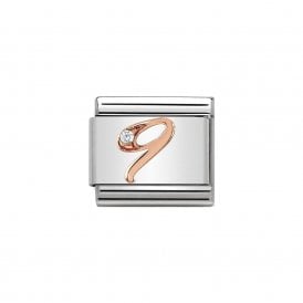 Composable Classic Link "Number 9" Rose Gold & CZ 430315-09