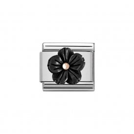 Composable Classic Link "Onyx Flower" Rose Gold 430510-01