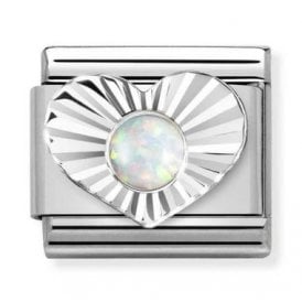 Composable Classic Link "Opal Heart" Silver 330508-07 