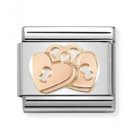 Composable Classic Link "Padlock Hearts" Rose Gold 430104-39 